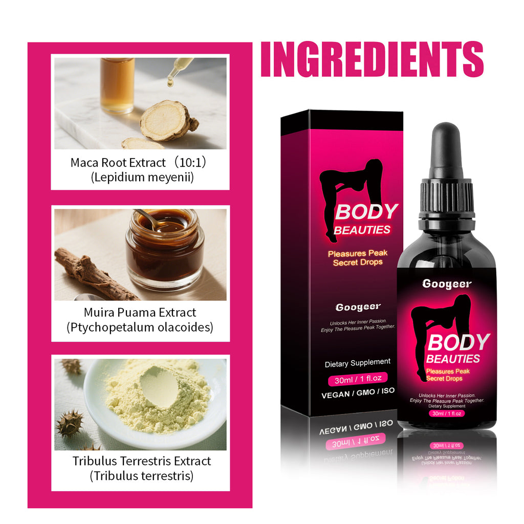Body Beauties Pleasures Peak Secret Drops, Maca Root & Tribulus Extract Oral Support Drops For Women, Intimate Comfort & Passion Supplement, 30ml by Josla