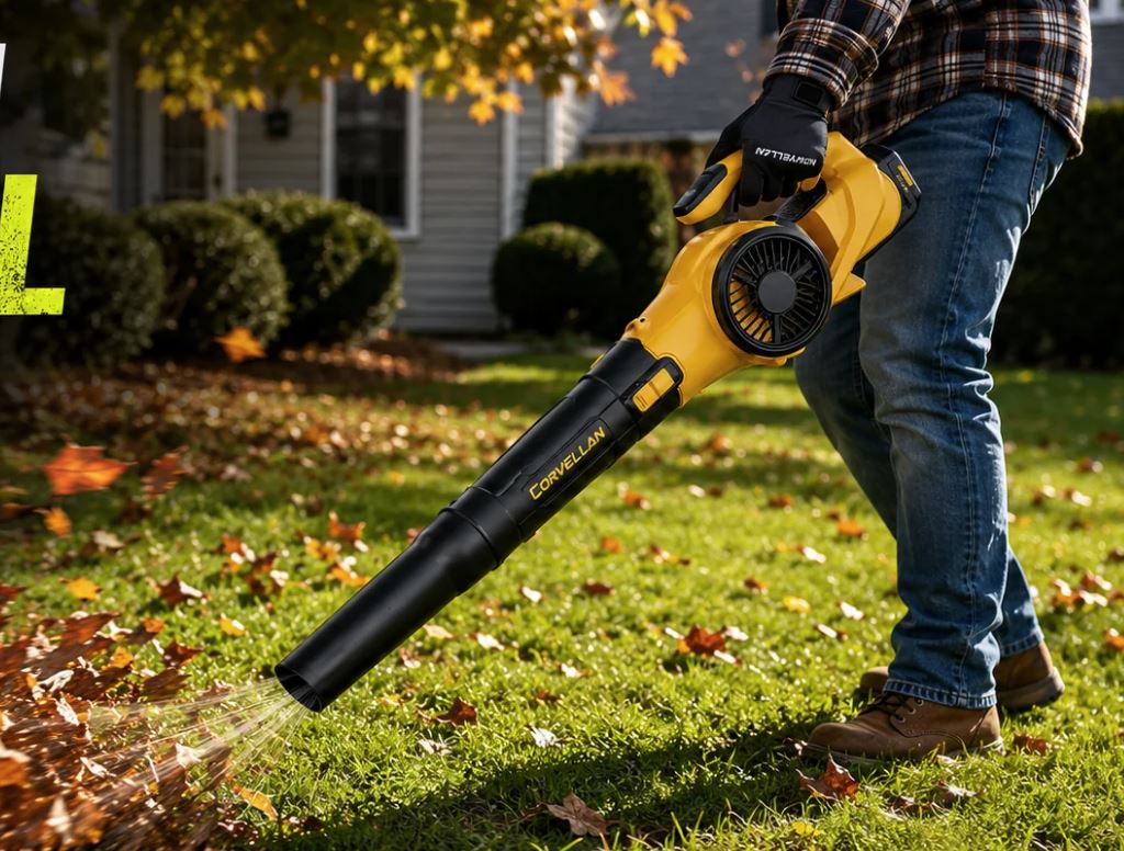 CORVELLAN 4 Speed Cordless Leaf Blower 670 CFM 180 MPH with Battery & Charger by Josla Marketplace