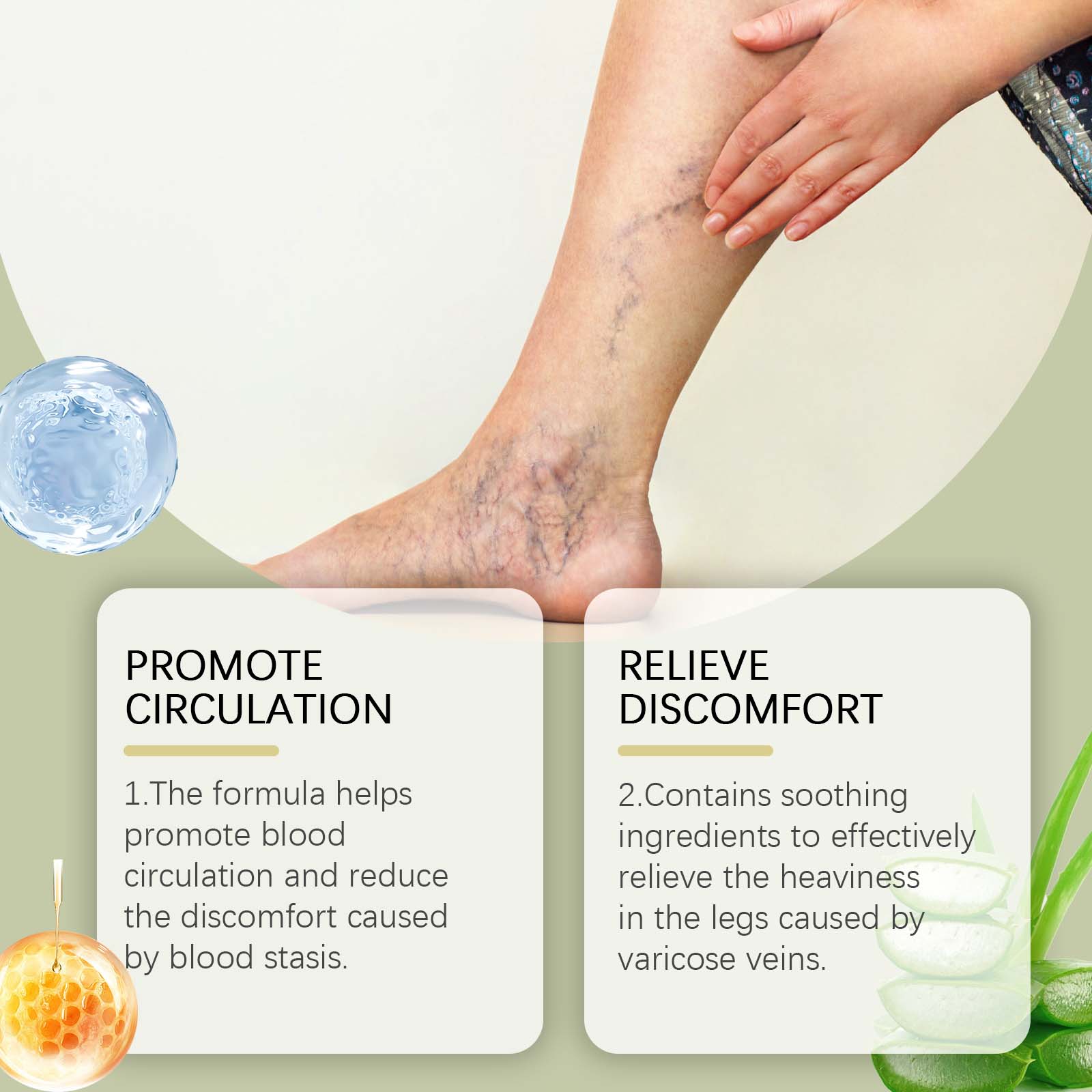 South Moon Leg Care Cream, Gentle Nourishing Massage To Relieve Leg Discomfort Daily Leg Care Cream by Josla