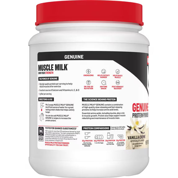 Muscle Milk Genuine Protein Powder, Vanilla, 32g Protein, 1.9lb, 30.9oz by Josla Marketplace