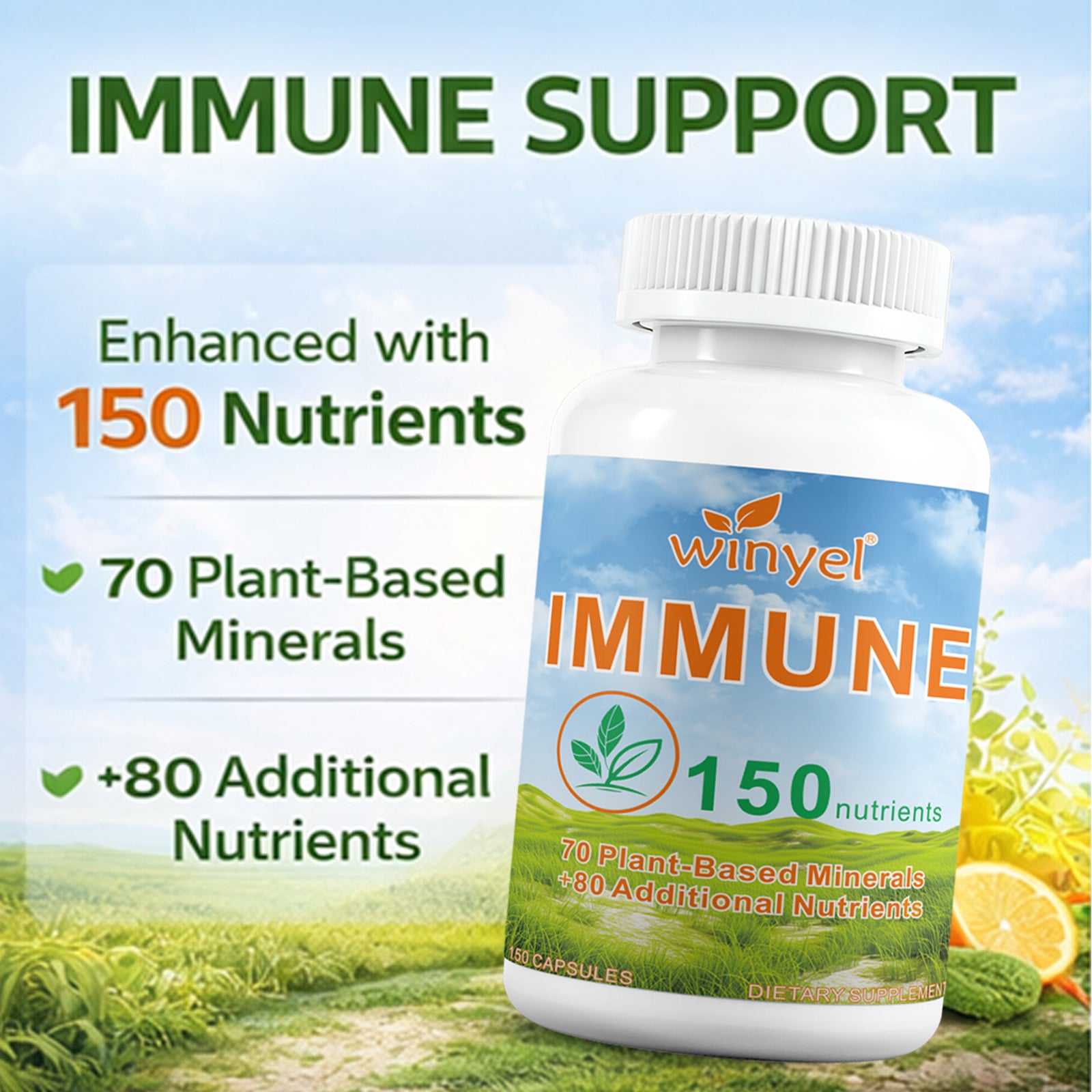 WINYEL IMMUNE 150 - The Ultimate Multivitamin & Immne Supplement, IMMU 150 Capsules - 150 Capsules by Josla