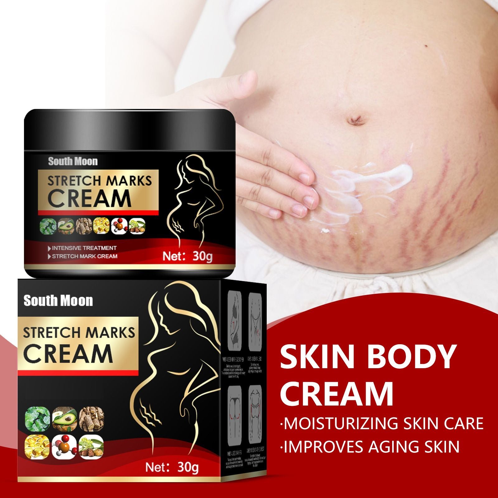 Stretch Marks Cream, Postpartum Skin Moisturizing Body Lotion For Women, Nourish & Firm Skin, Fade Pregnancy Scars, Improve Rough Dull Skin, 30g by Josla