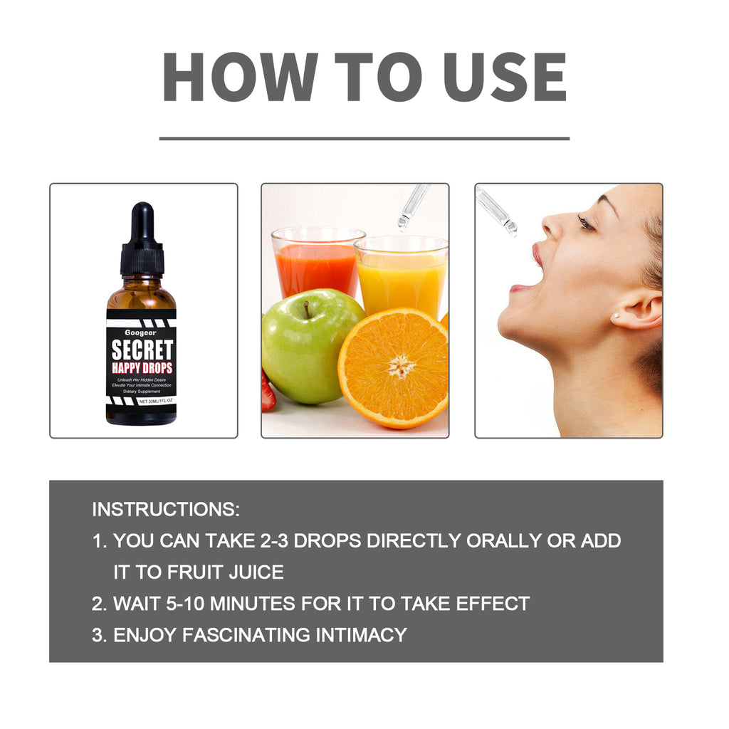 Secret Happy Drops, Intimate Support Supplement With Muira Puama & Tribulus Terrestris Extract, Boost Energy & Enhance Intimate Connection For Couples, 30ml Oral Liquid by Josla