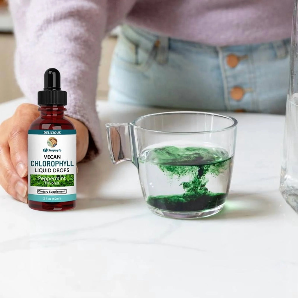 Vegan Chlorophyll Liquid Drops, Peppermint Flavored, Supports Detox And Fresh Breath, 60ml by Josla