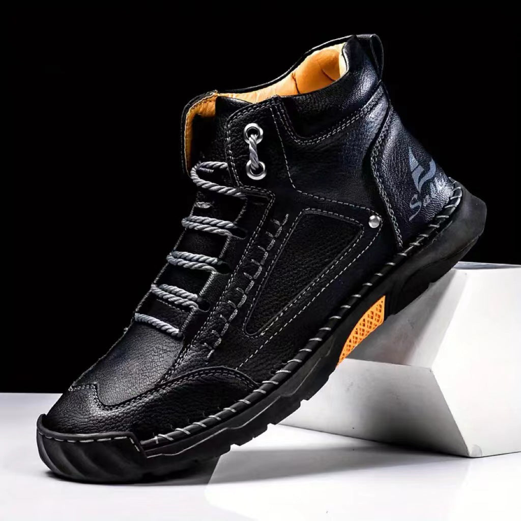 Hand Sewn Ankle Boots With Flat Straps And Casual Shoes by Josla