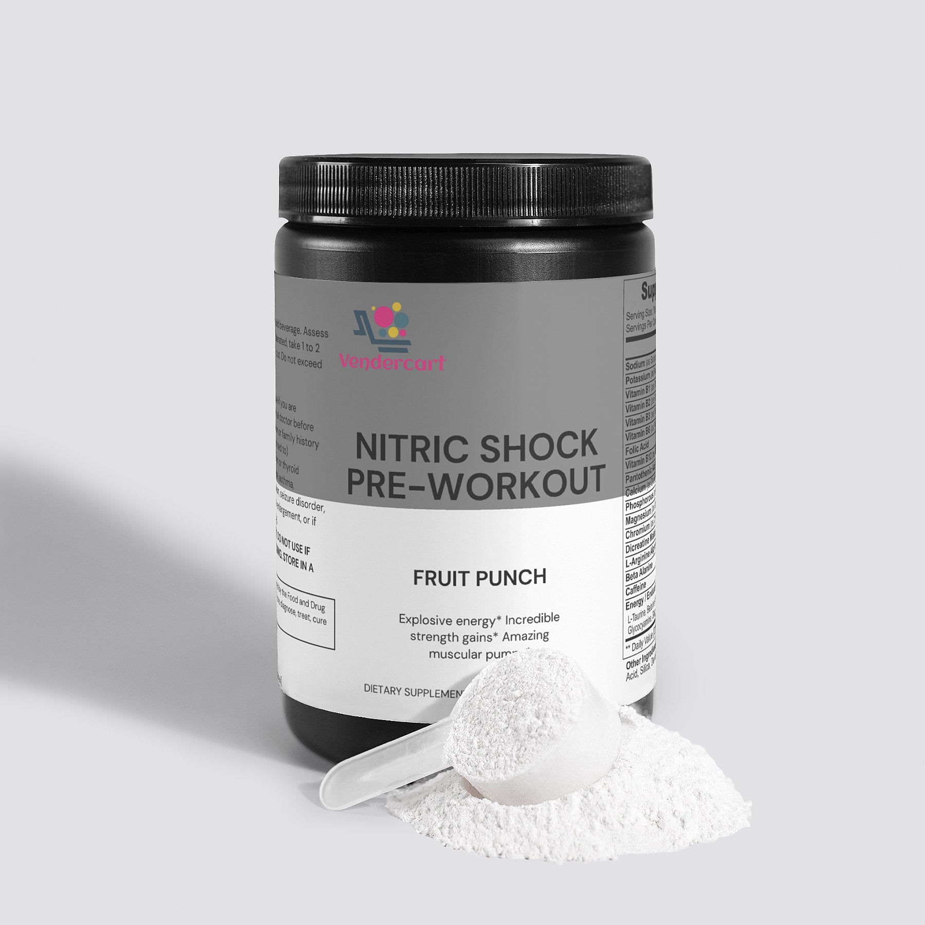 Nitric Shock Pre Workout Strength, Energy, Endurance, And Mental Focus Booster by Josla