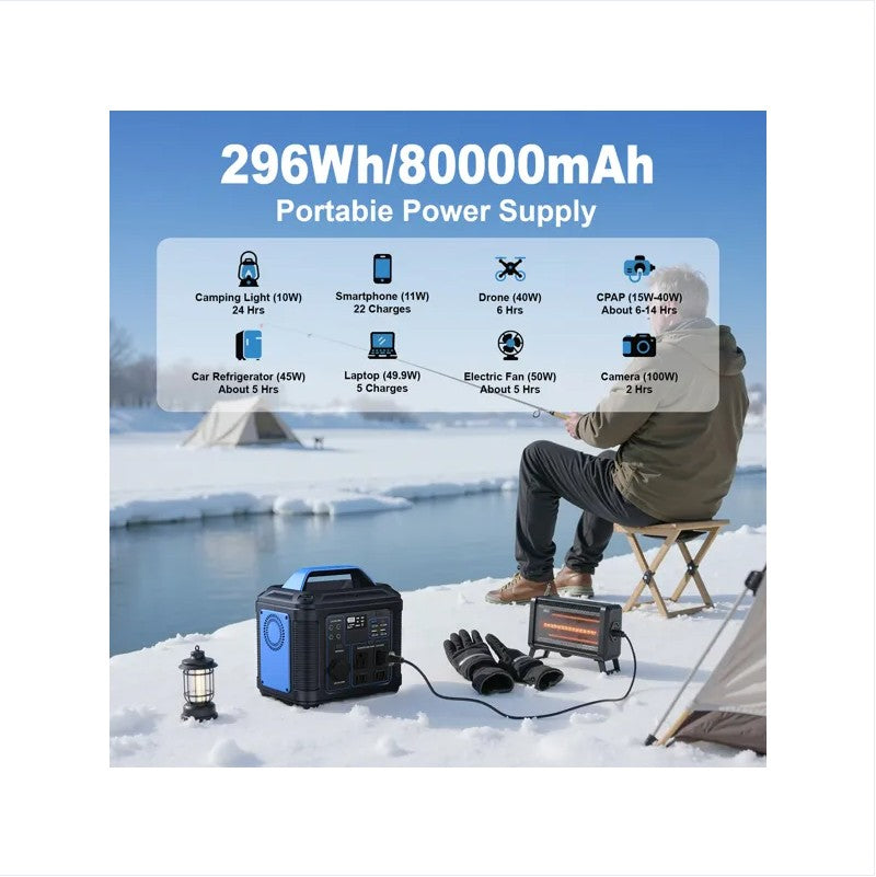 296Wh 80000mAh Lithium Battery Generator Solar For Outdoor Camping RV Home by Josla