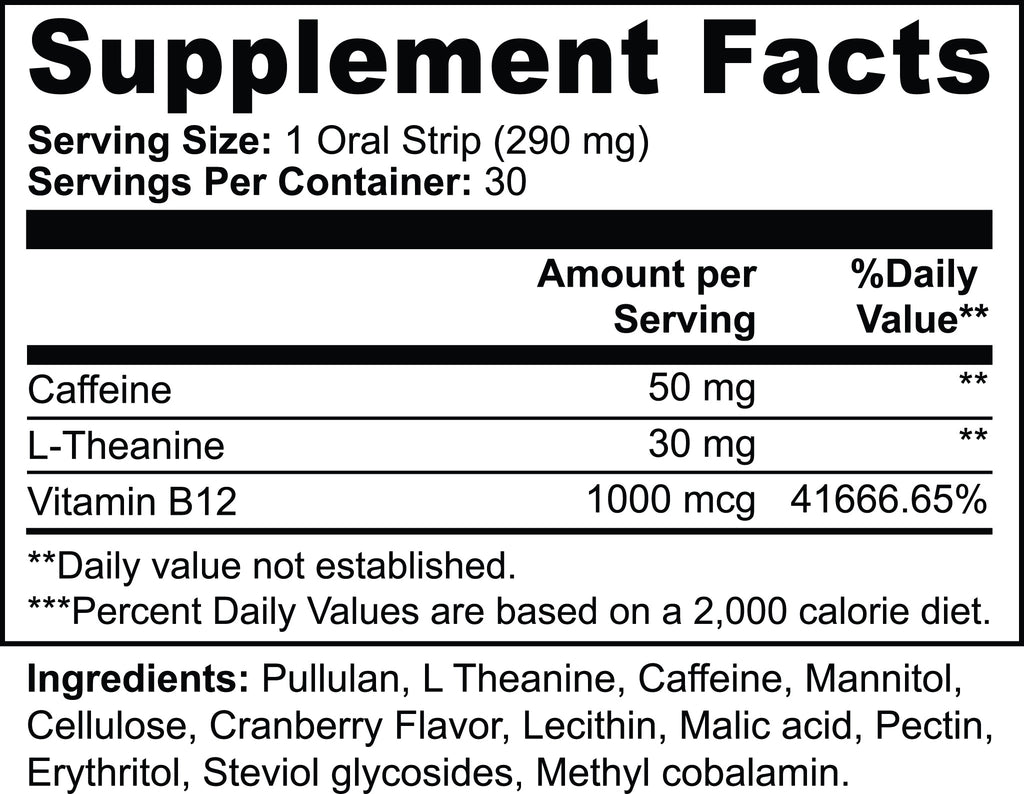 Fast Acting Energy Strips Instant Boost For Focus Stamina by Josla