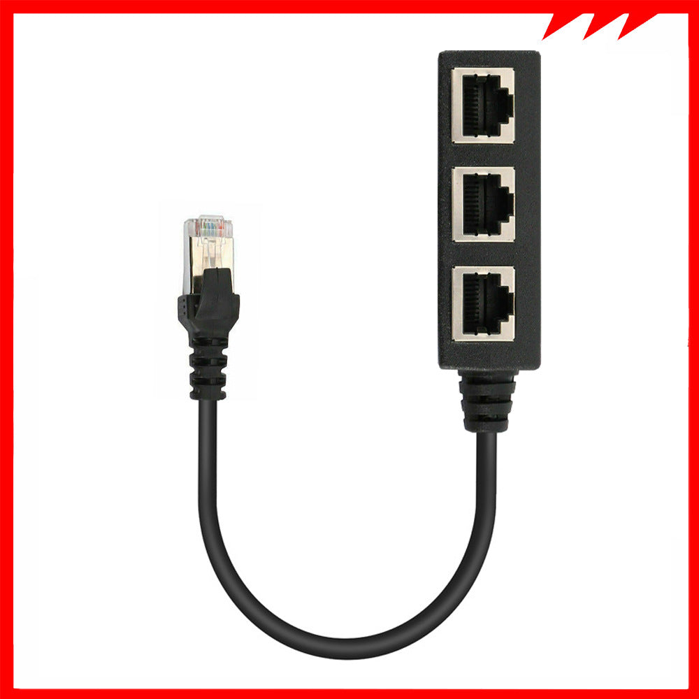 Network Cable Adapter Cable Connecting Line One Male 3 Bus CATE 6 Line by Josla