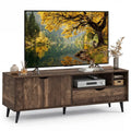 59" Rustic TV Stand For 65-inch TVs, Media Console With Cabinet, Drawer & 3 Open Shelves by Josla