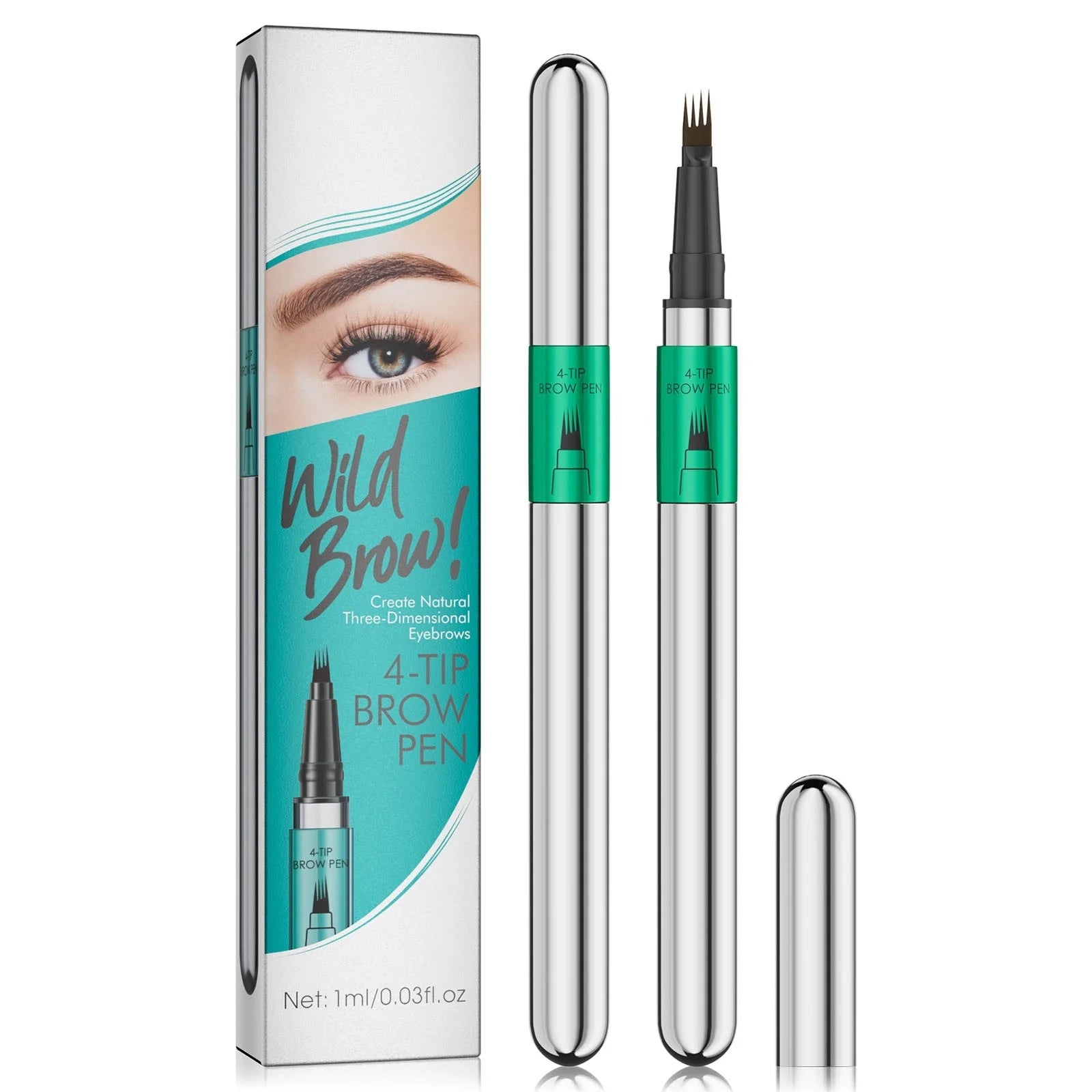 Microblading Eyebrow Pen,Waterproof Eye Brow Pen With 4-Fork-Tip Liquid Brow Pen For Natural Looking Defined Eyebrows,01,02,03 by Josla