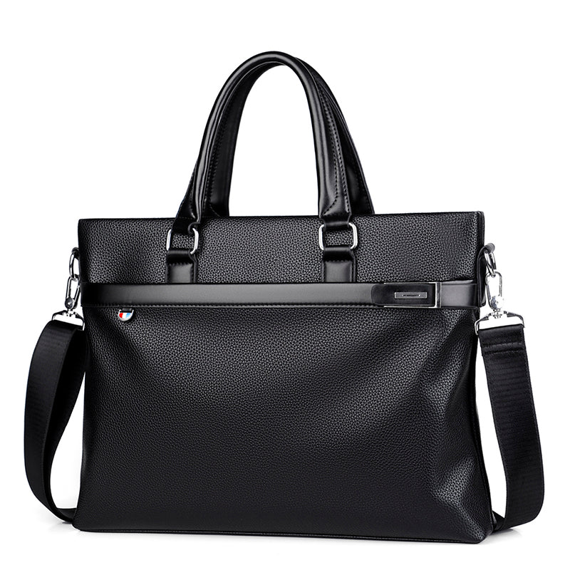 Large Capacity Business Handbag Men's Soft Leather Briefcase by Josla