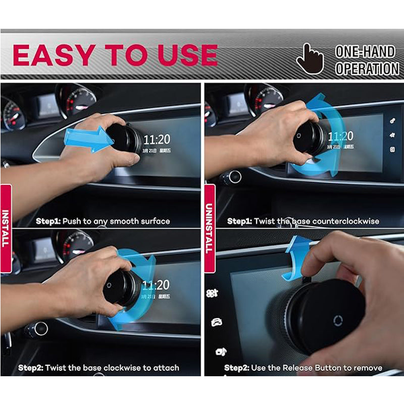 Car Phone Holder, Upgraded 360Adjustable Vacuum Suction 20X Magnets by Josla