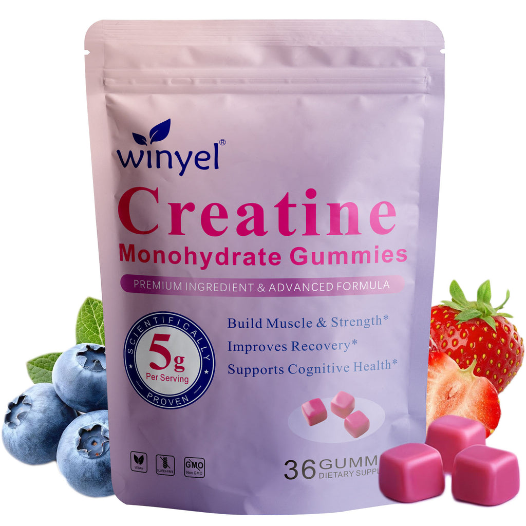 Creatine Monohydrate Gummies, 5 Grams Per Serving, Sugar-free Creatine Gummies, Suitable For Workouts, Strength, Cognitive Health, And Muscle Support, Gluten-free, Berry-enhanced, 36 Gummies. by Josla