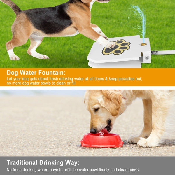 Dog Water Fountain Outdoor,No Electricity Step-On Activated Pet Sprinkler,Paw-Controlled Drinking Dispenser For Large & Small Dogs,Automatic Waterer For Yard, Garden, Lawn by Josla