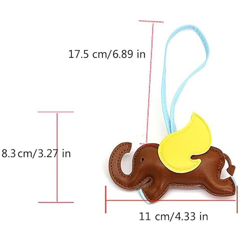 Cute Elephant Bag Pendant Keychain Chic PU Leather Keychains Phone Straps Chain Stylish Keyring,Leather Card Case And Leather Key Charm by Josla