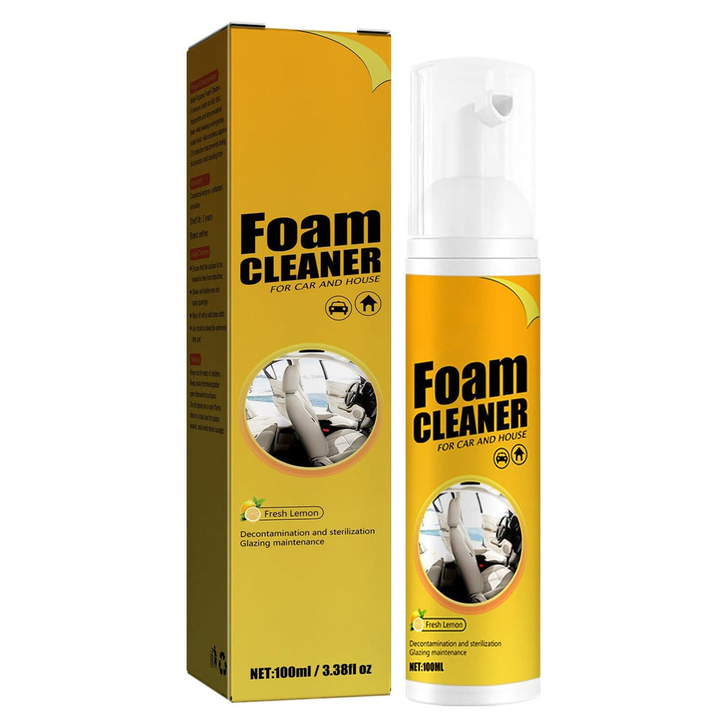 2Pcs Multipurpose Foam Cleaner Spray 100ml, Foam Cleaner For Car And House Lemon Flavor, All-Purpose Household Cleaners For Car And Kitchen by Josla