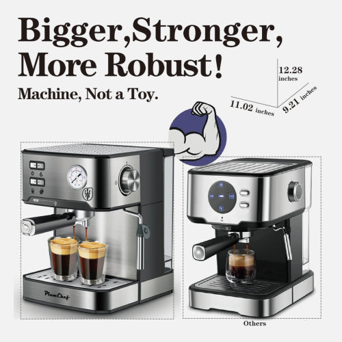 20 Bar Professional Espresso Machine With Milk Frother, Single & Double Shot, ESE Pod Compatible, Pressure Display, Removable Water Tank For Cappuccino, Latte, & Macchiato Home Barista Edition by Josla