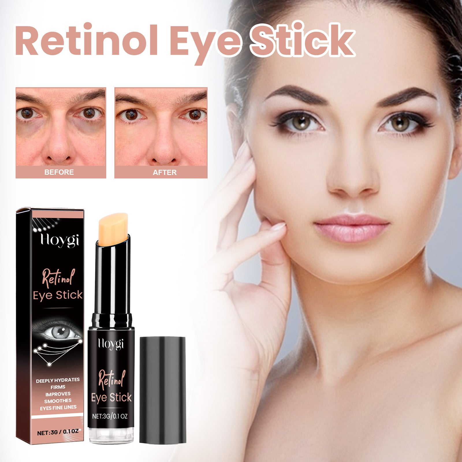 Hoygi Retinol Eye Stick, Brightening And Firming Skin Around Eyes Fade Eye Lines Dark Circles Anti-Aging Eye Cream by Josla