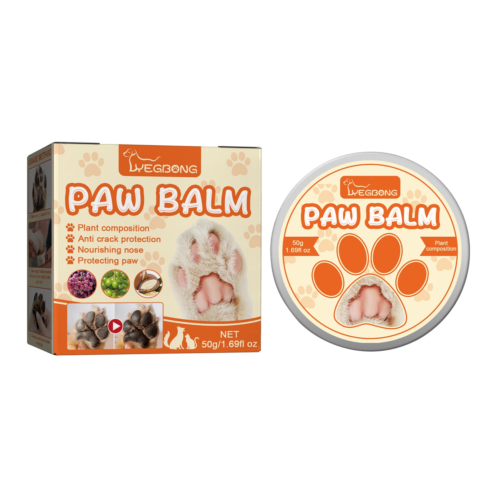 Yegbong Pet Moisturizing Paw Balm Suitable For Cats And Dogs, Protects And Moisturizes Paw Pads by Josla