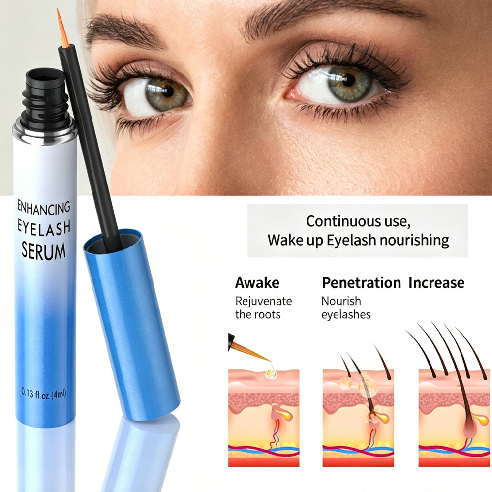 Eyelash Growth Serum,Eyelash Serum Black Thick Eyelash Serum Long Curling,Peptide Lash Enhancer For Longer, Thicker Lashes & Brows,4ml by Josla