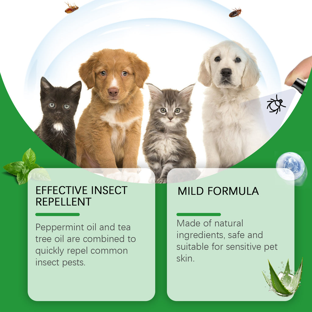 Natural Flea & Tick Spray For Dogs & Cats, Plant-Based Pest Repellent Kills Fleas, Ticks, Lice & Mites by Josla