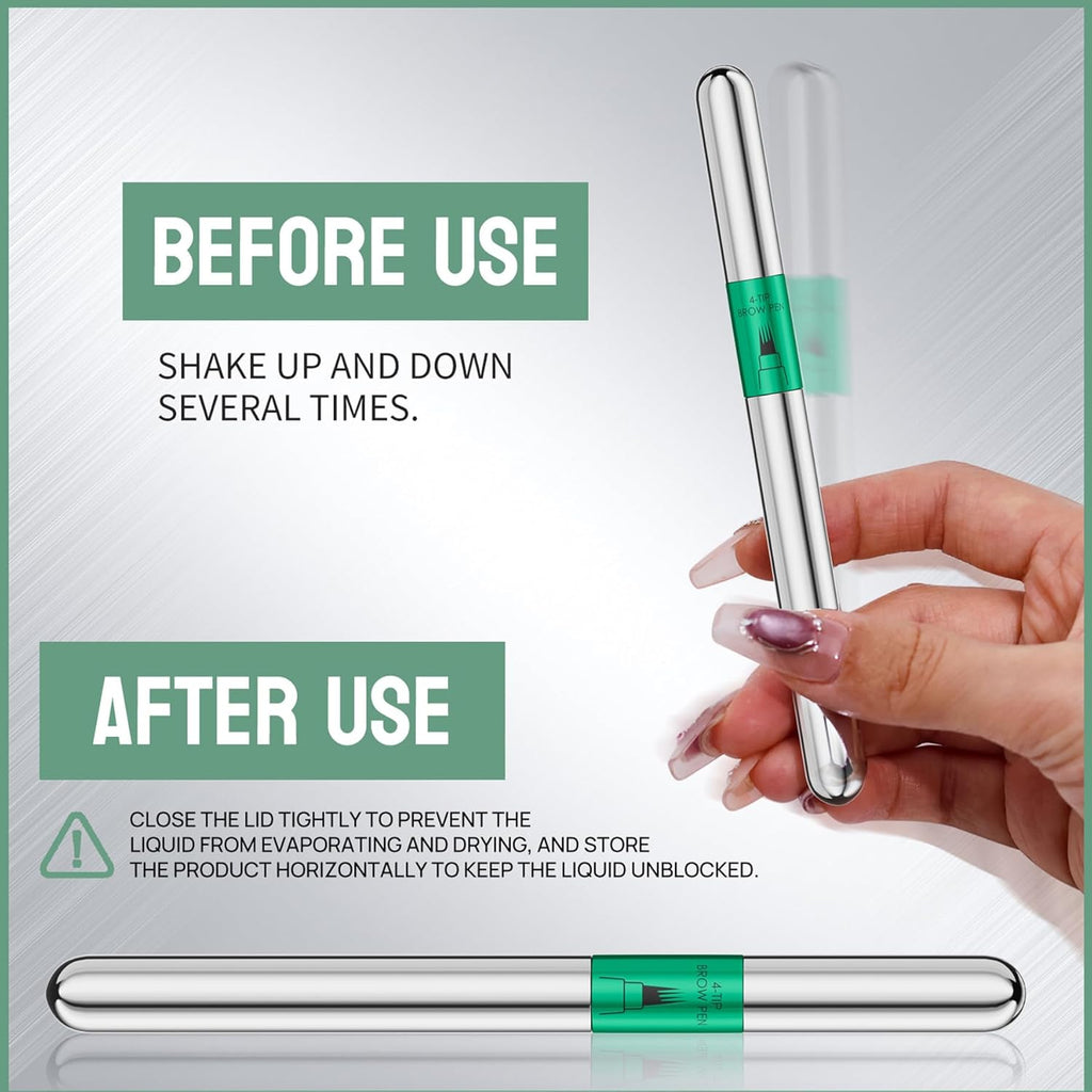 Microblading Eyebrow Pen,Waterproof Eye Brow Pen With 4-Fork-Tip Liquid Brow Pen For Natural Looking Defined Eyebrows,01,02,03 by Josla