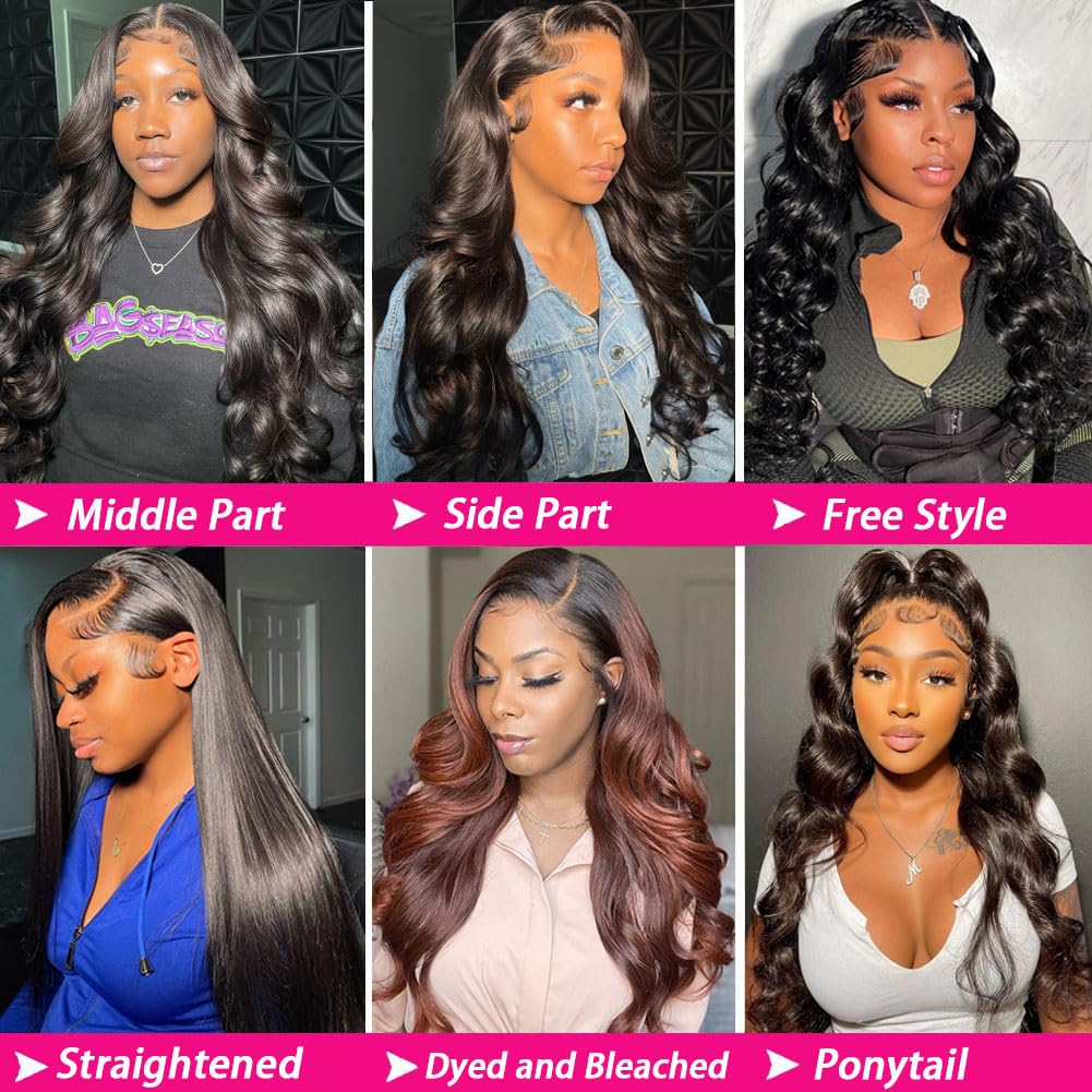13x6 Front Lace Human Hair Wig, Natural Color, Body Wave, Density by Josla