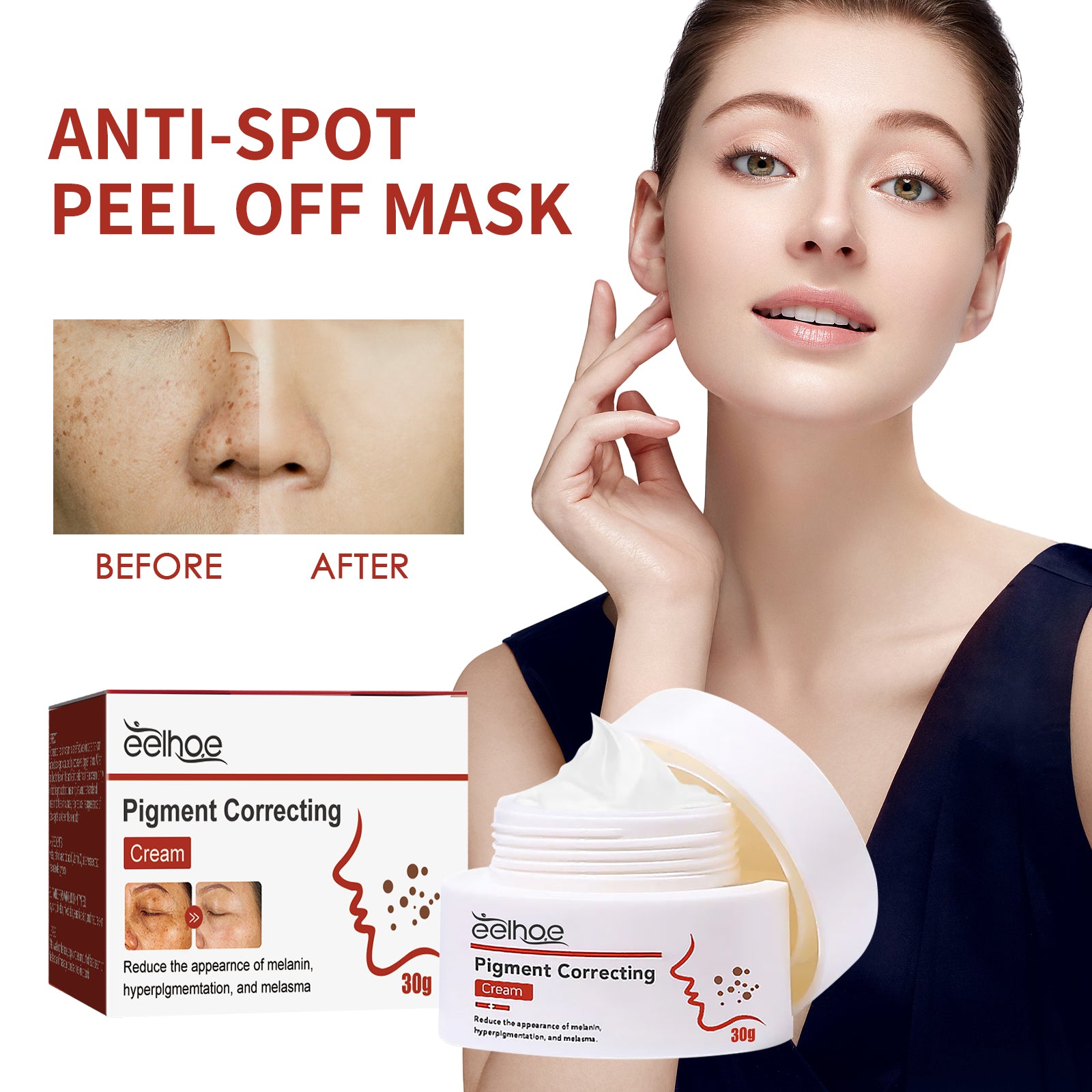 EELHOE Color Repair Cream Replenishes, Moisturizes, And Lightens Freckles, Black Spots, Blemishes, Melasma, And Melanin Skin Cream by Josla