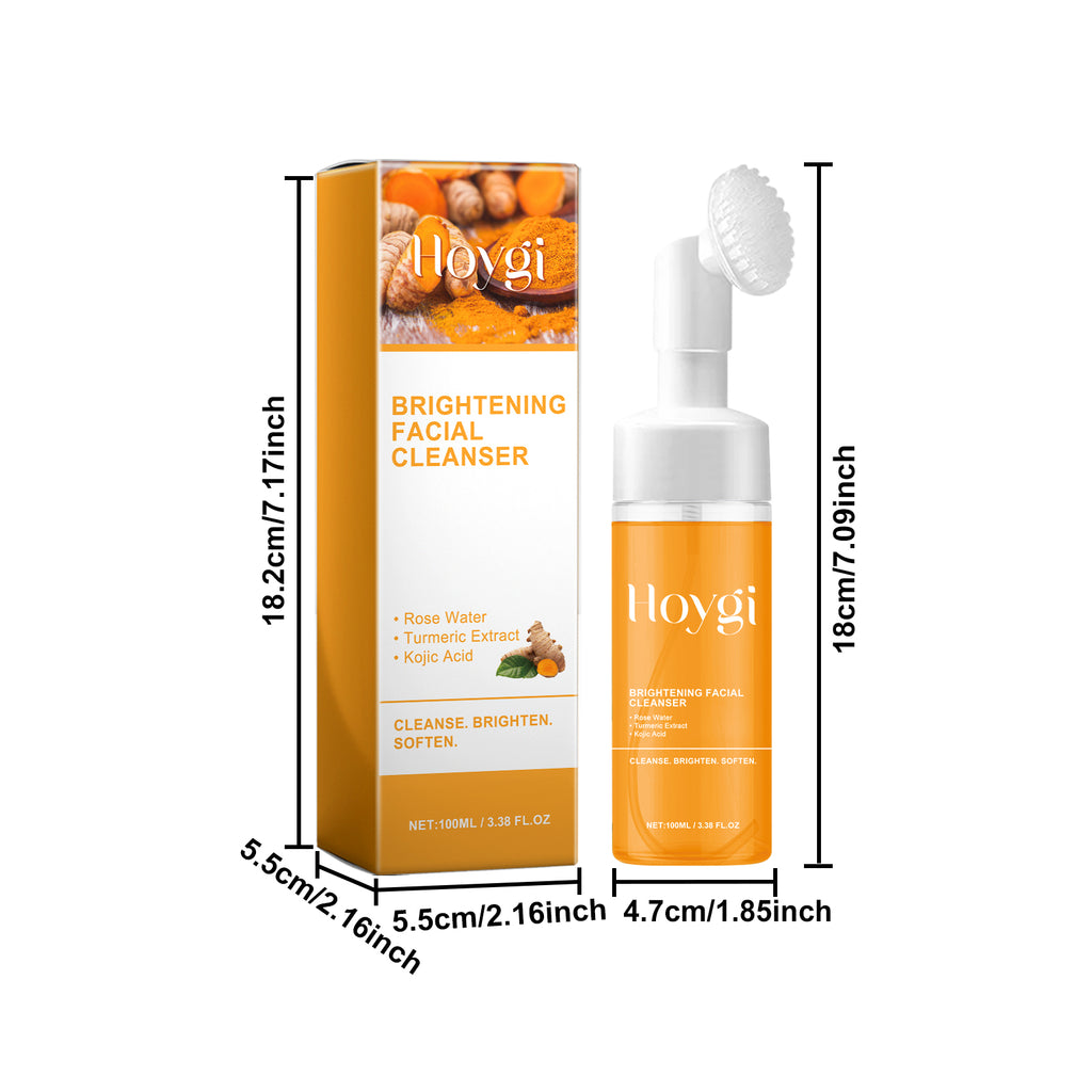 Turmeric Brightening Facial Cleanser Foam With Built-in Brush, Deep Pore Cleansing, Moisturizing Soft Skin For All Skin Types by Josla