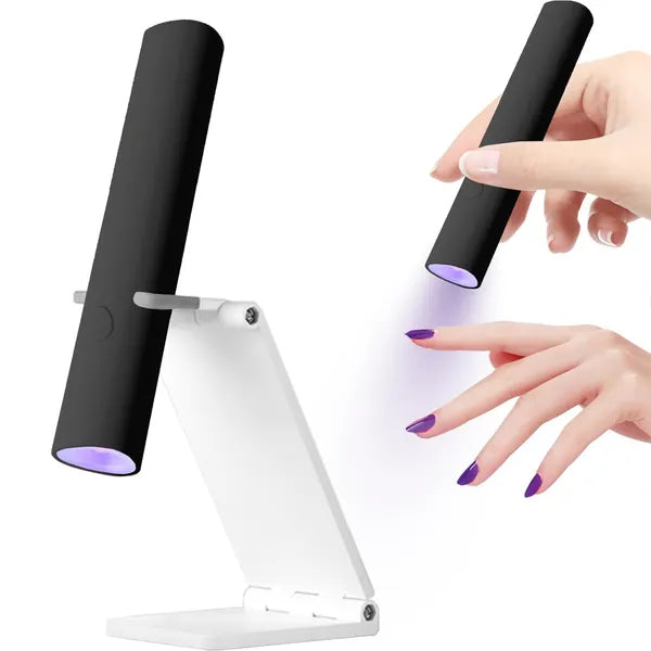 UV Light For Gel Nails, Mini U V LED Nail Lamp Handheld With Stand, Portable Nail Dryer Rechargeable USB Cordless For Fast Drying, Black by Josla