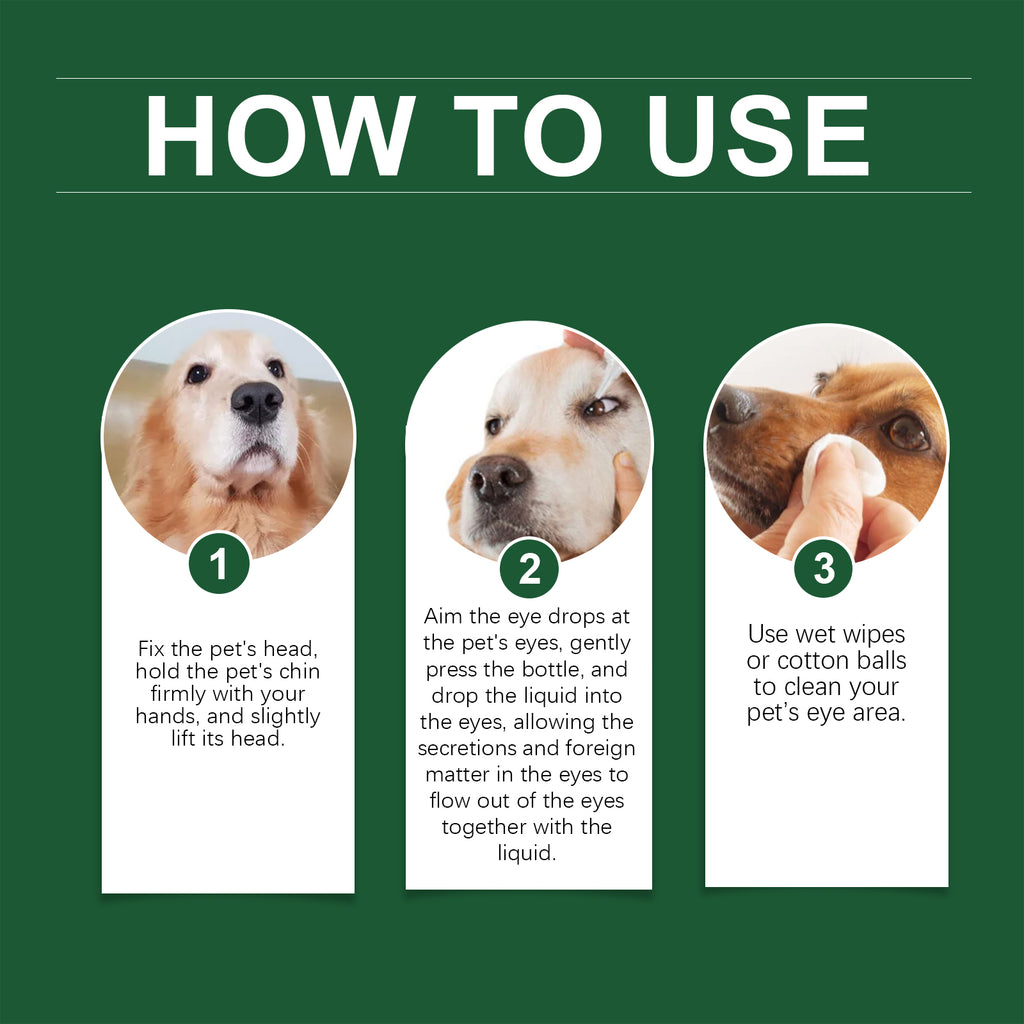 Dog Cat Eye Drops, Gentle Eye Care With Sodium Hyaluronate & Vitamin E, Soothe Irritation, 60ml Pet Eye Cleaner by Josla