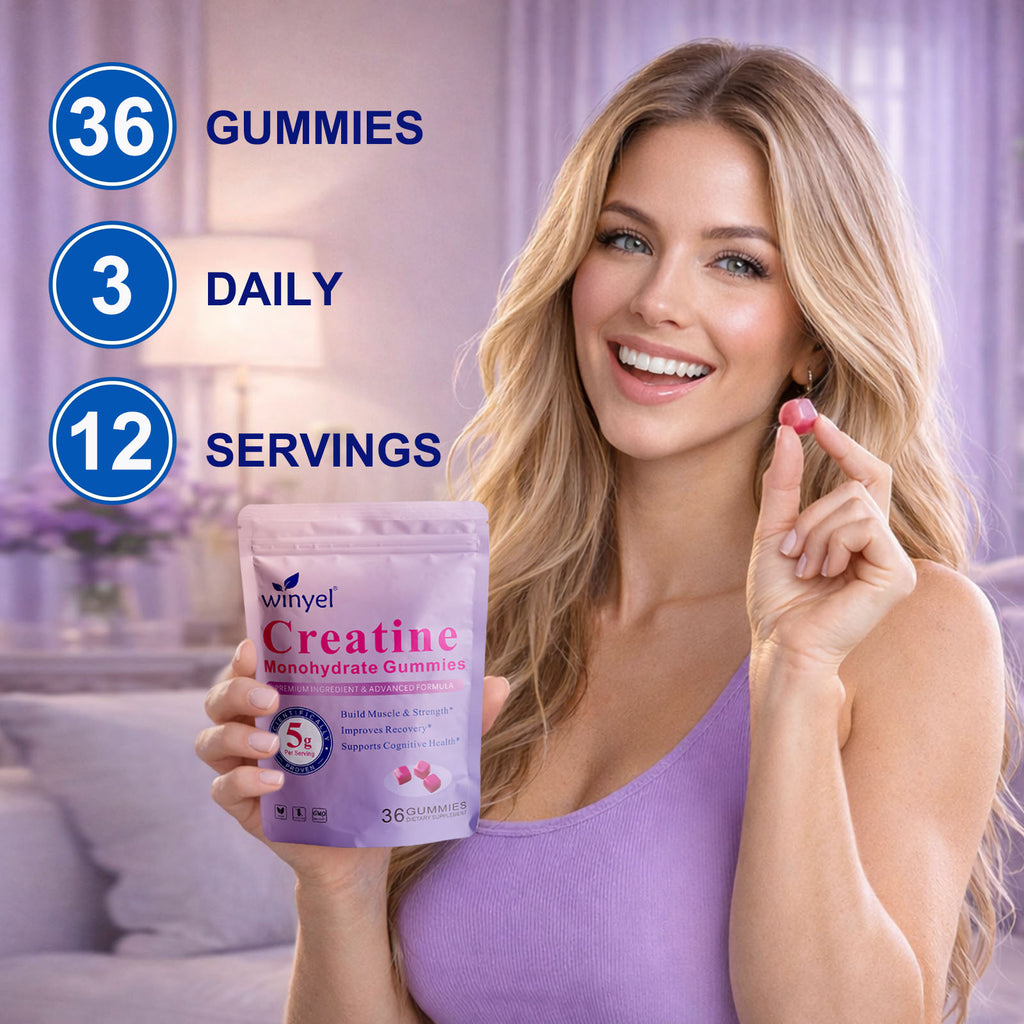 Creatine Monohydrate Gummies, 5 Grams Per Serving, Sugar-free Creatine Gummies, Suitable For Workouts, Strength, Cognitive Health, And Muscle Support, Gluten-free, Berry-enhanced, 36 Gummies. by Josla
