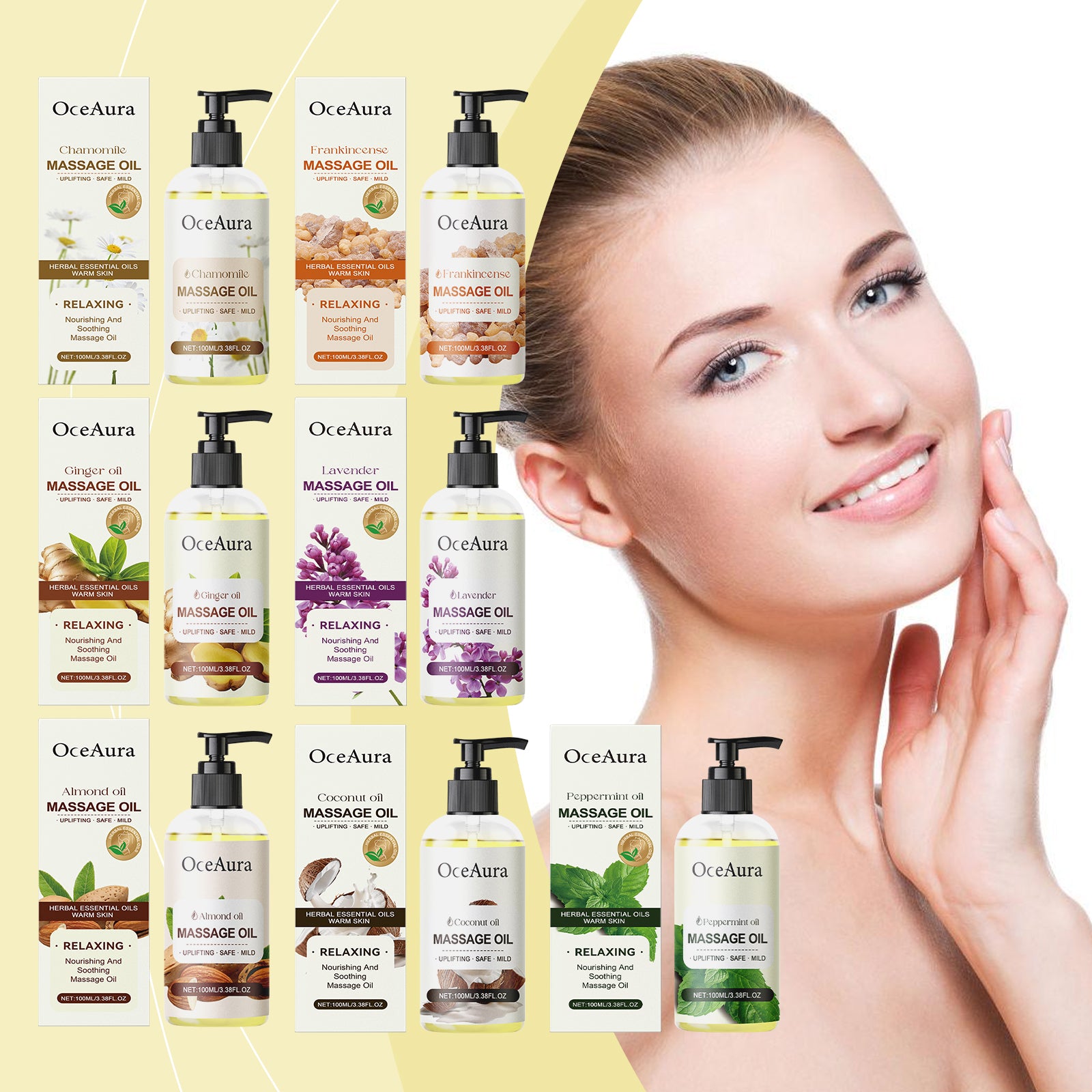 OceAura Almond Body Essential Oil Hydrating And Moisturizing Body Moisturizing Massage Essential Oil by Josla