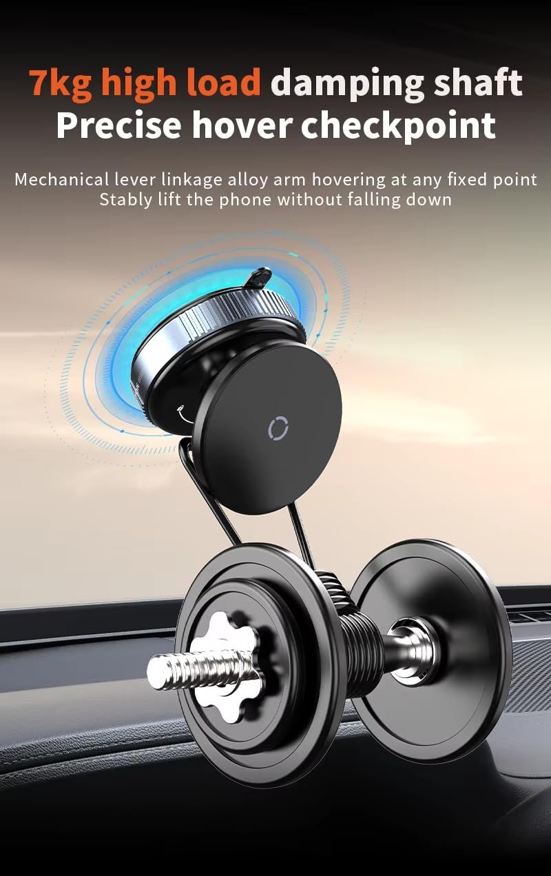 Car Phone Holder, Upgraded 360Adjustable Vacuum Suction 20X Magnets by Josla