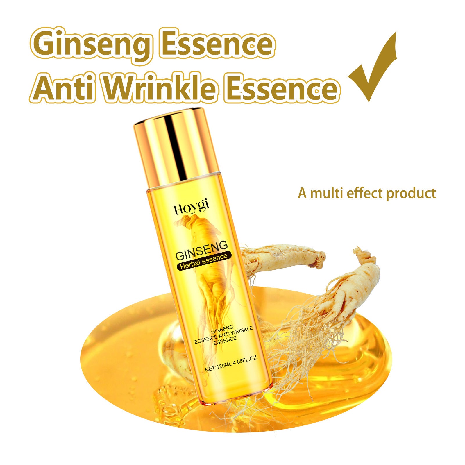 Hoygi Ginseng Essence Anti Wrinkle Essence, Repairing Facial Fine Lines Improve Dark Heavy Moist Tight Anti-Wrinkle Cream by Josla