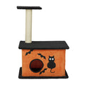 33inch Halloween Cat Tree, Cat Tower Cat Tree For Indoor Cats With Spacious Cat Condo, Large Platform, Sisal Scratching Post, Orange & Black by Josla