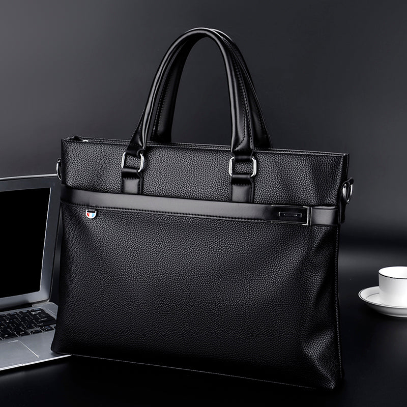 Large Capacity Business Handbag Men's Soft Leather Briefcase by Josla