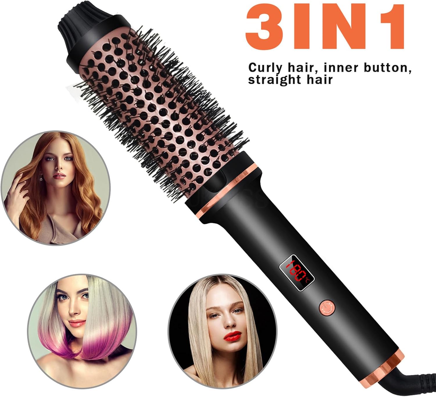 Hot-Air Brushes Thermal Brush 1.5 Inch Curling Iron Volumizing Brush by Josla