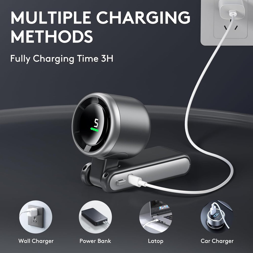 3 IN 1 Portable Handheld Turbo Fan, 5 Gear Wind,5000mAh Battery Operated by Josla
