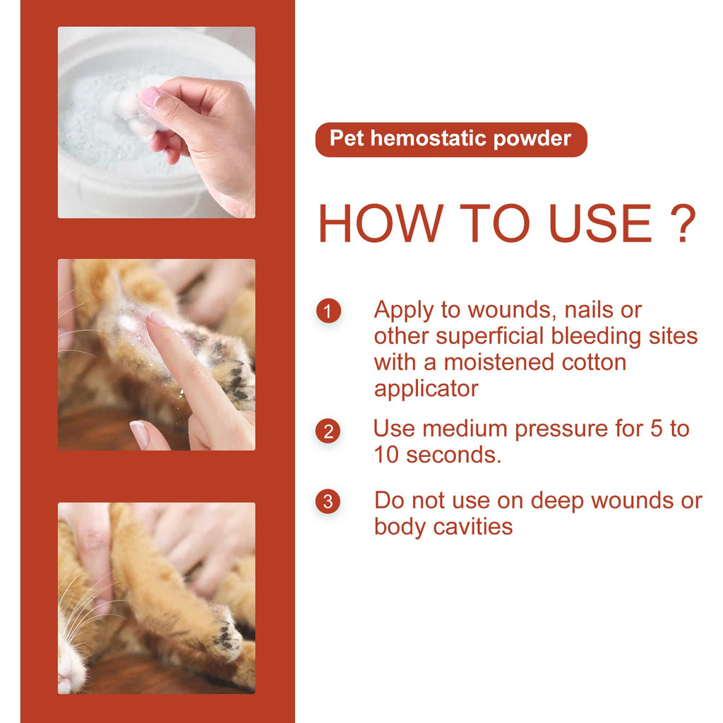 Pet Hemostatic Powder, Fast Bleeding Stop Wound Care Powder For Dogs Cats, Gentle Pet Nail Cut Skin Injury Healing Powder 50g by Josla