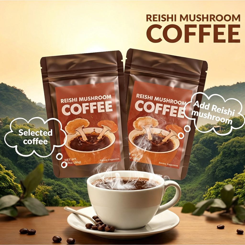 Reishi Mushroom Coffee, 20g Per Sachet, 20 Sachets Total, Instant Mushroom Coffee, Refreshing & Invigorating, Ideal For Parties & Holiday Gifts by Josla