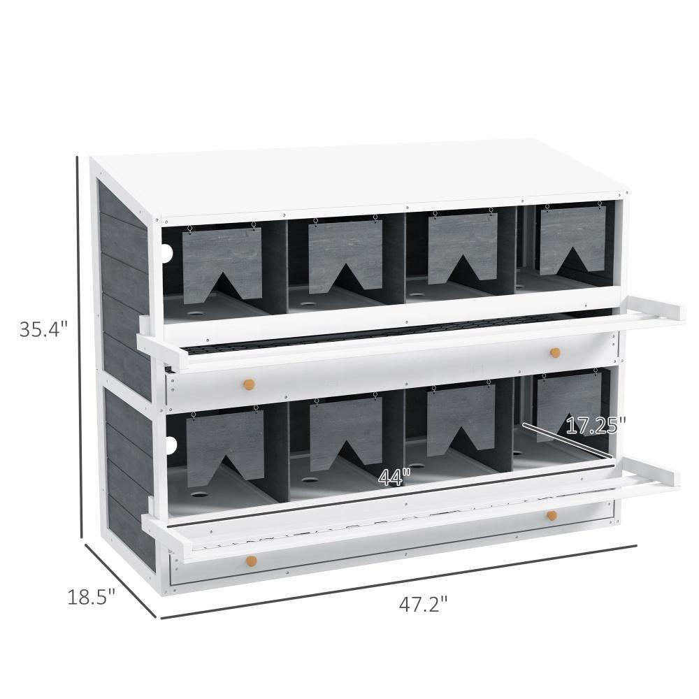 Chicken Nesting Box, 8 Compartment Wood Laying Boxes For Chicken Coop by Josla