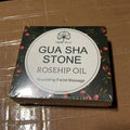 Gua Sha Massage Tools & Rosehip Oil In One Set, Nature Jade Stone Facial Gua Sha Products For Skin Massage, Beauty And Moisturizing , With Nice Travel Pouch by Josla