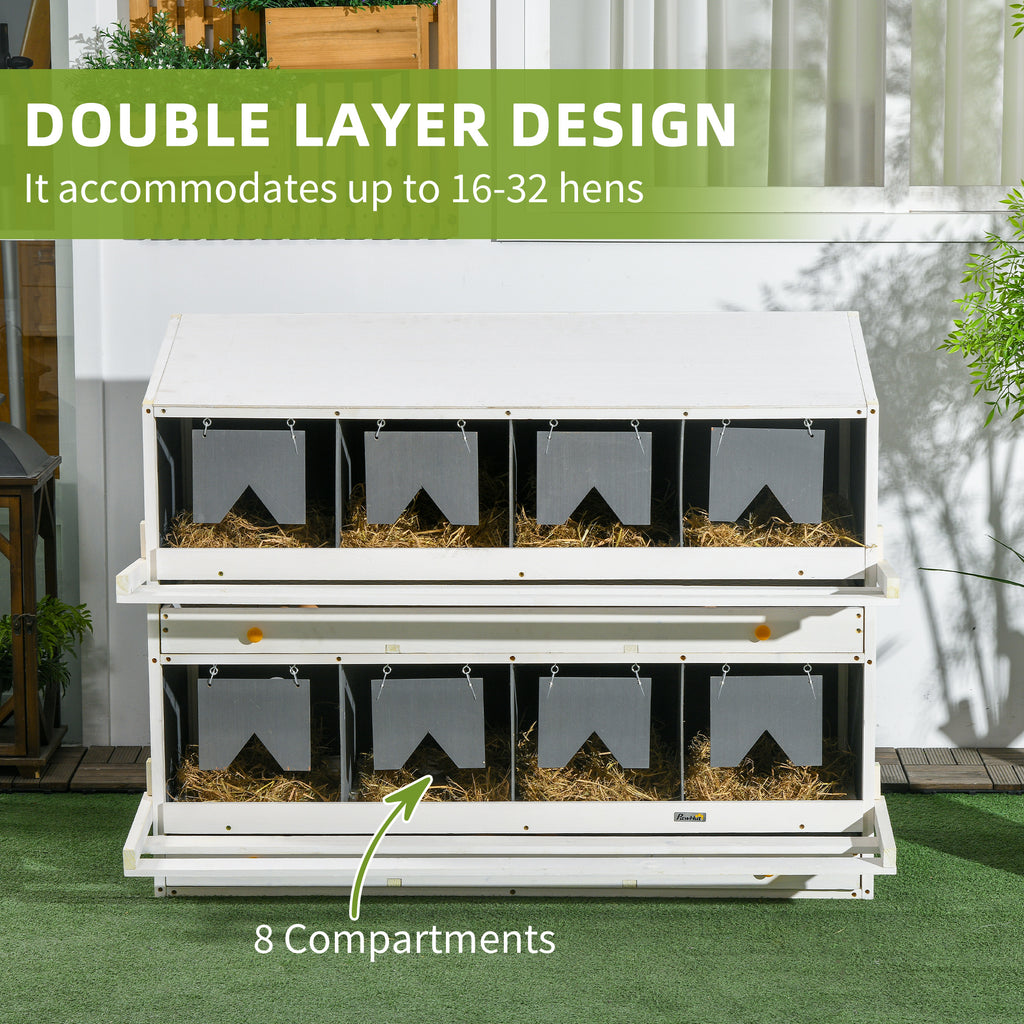 Chicken Nesting Box, 8 Compartment Wood Laying Boxes For Chicken Coop by Josla