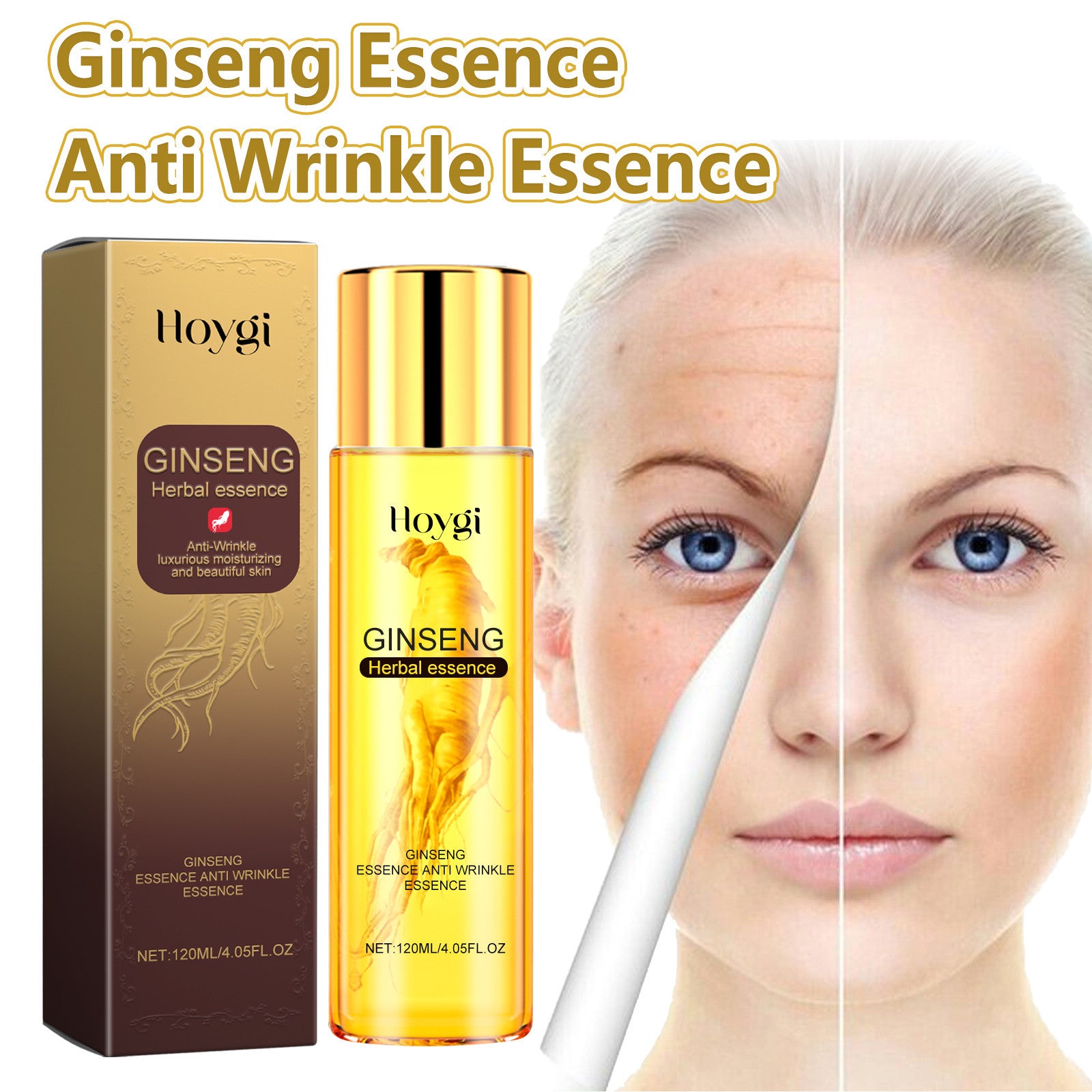 Hoygi Ginseng Essence Anti Wrinkle Essence, Repairing Facial Fine Lines Improve Dark Heavy Moist Tight Anti-Wrinkle Cream by Josla