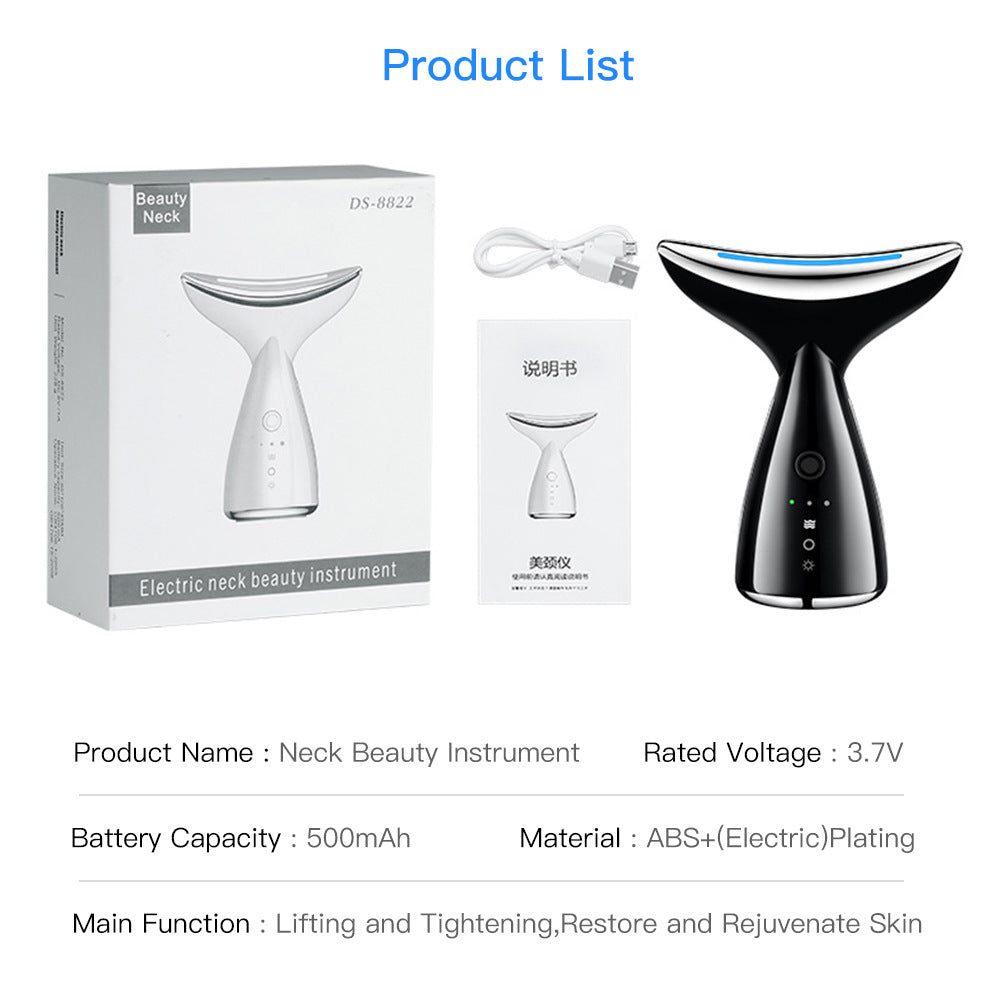 EMS Microcurrent Neck Face Beauty Device With 3 Colors LED Photon Therapy Skin Tighten Reduce Double Chin Face Lifting Devices by Josla