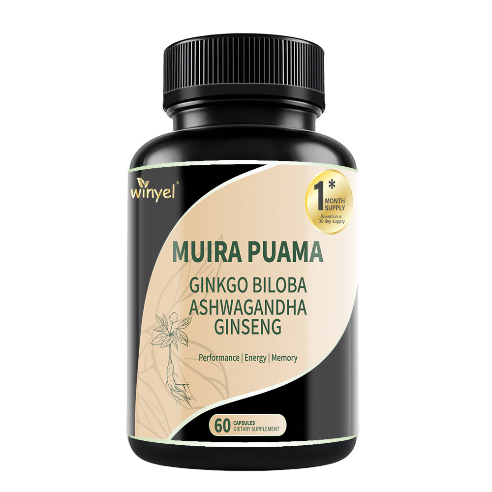 Muira Puama Ginseng Ashwagandha Ginkgo Tribulus Herbal Supplements Unleash Your Potential Through Our Pills Dietary Supplements, Help Promote An Active And Healthy Lifestyle 60 Capsules by Josla