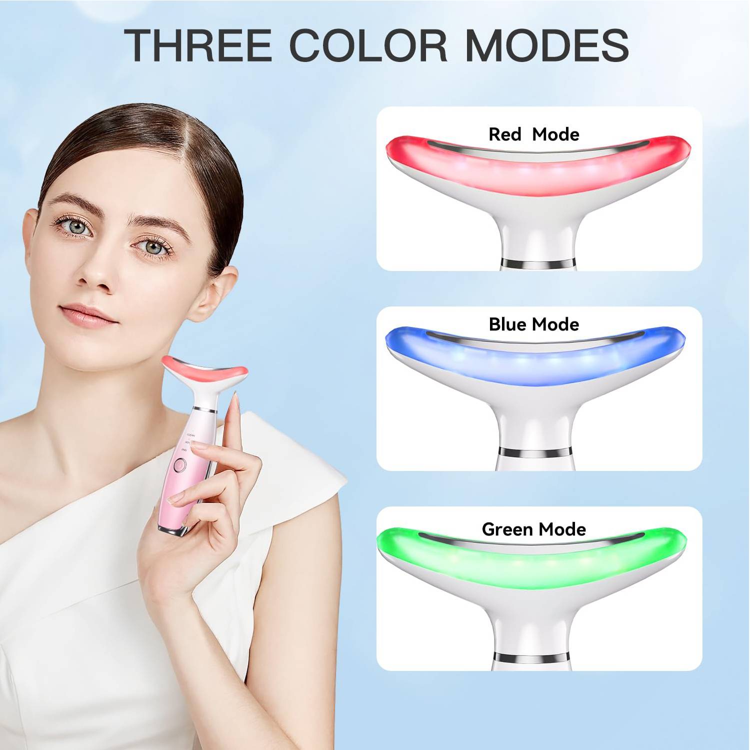 Skin Care Neck Face Massage Tool With Thermals, 3-in-1 Facial Massager by Josla