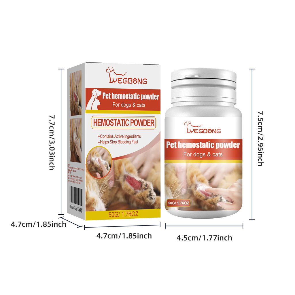 Pet Hemostatic Powder, Fast Bleeding Stop Wound Care Powder For Dogs Cats, Gentle Pet Nail Cut Skin Injury Healing Powder 50g by Josla
